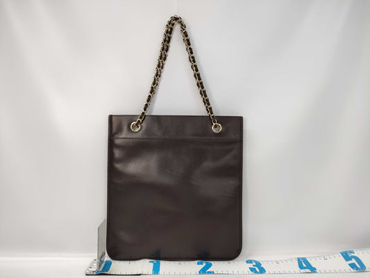 CHANEL Chanel Chain Shoulder/Brown Tote Bag