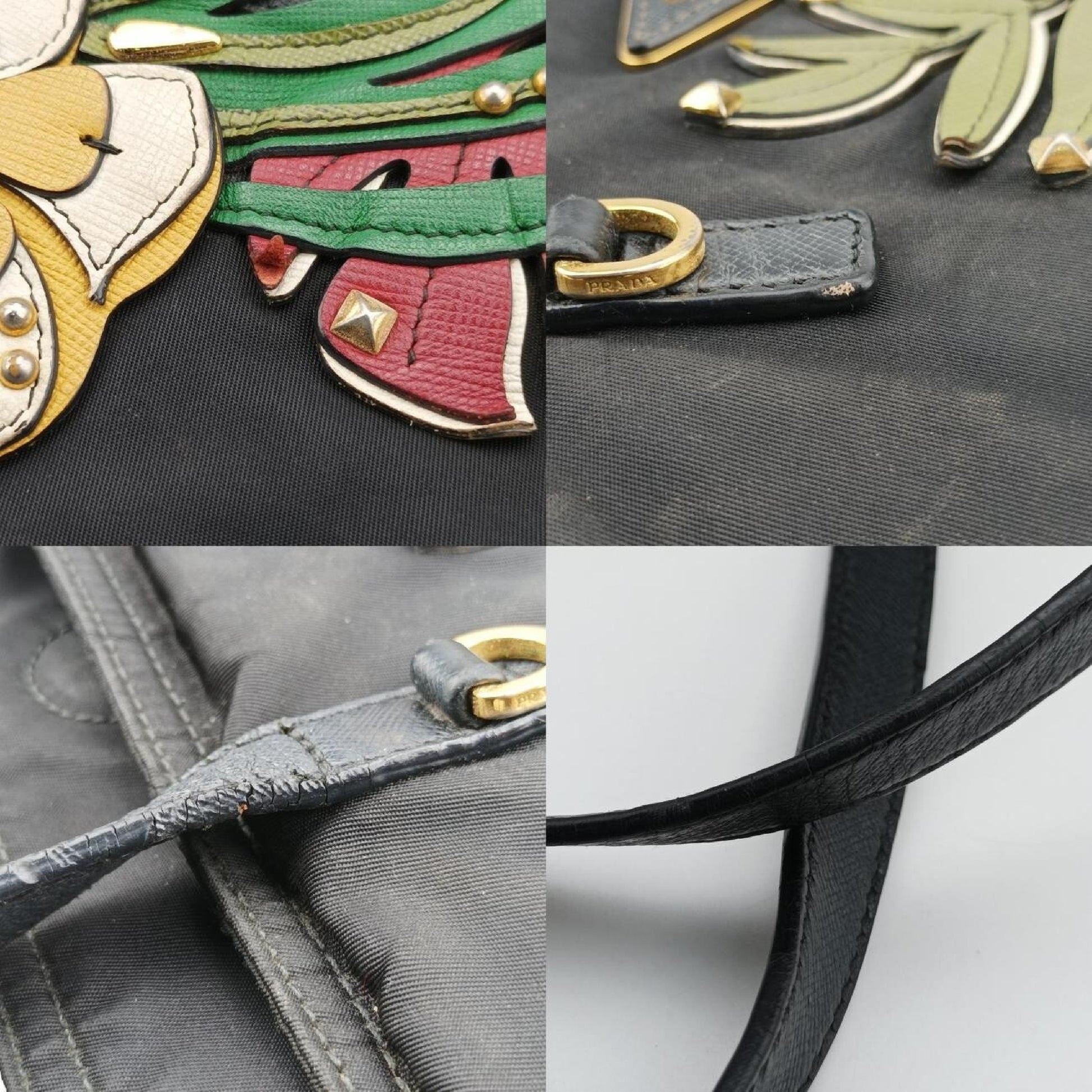 PRADA Toucan Collage Black Polyamide 110 P Shoulder Bag