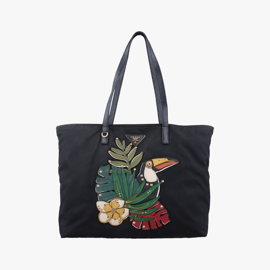 PRADA Toucan Collage Black Polyamide 110 P Shoulder Bag