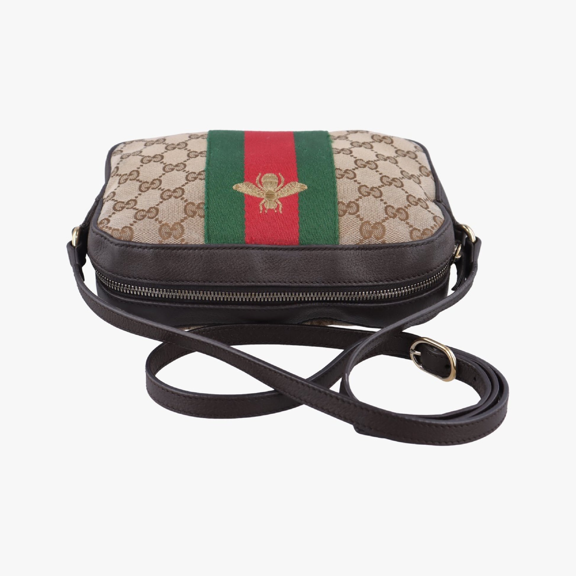 GUCCI Bee Web Multicolor Canvas and Leather Shoulder Bag 412008I019342450