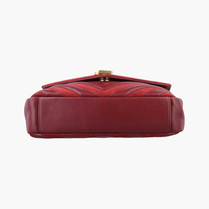 Yves Saint Laurent College Red Suede and Leather Shoulder Bag 428056ARS428056.0517