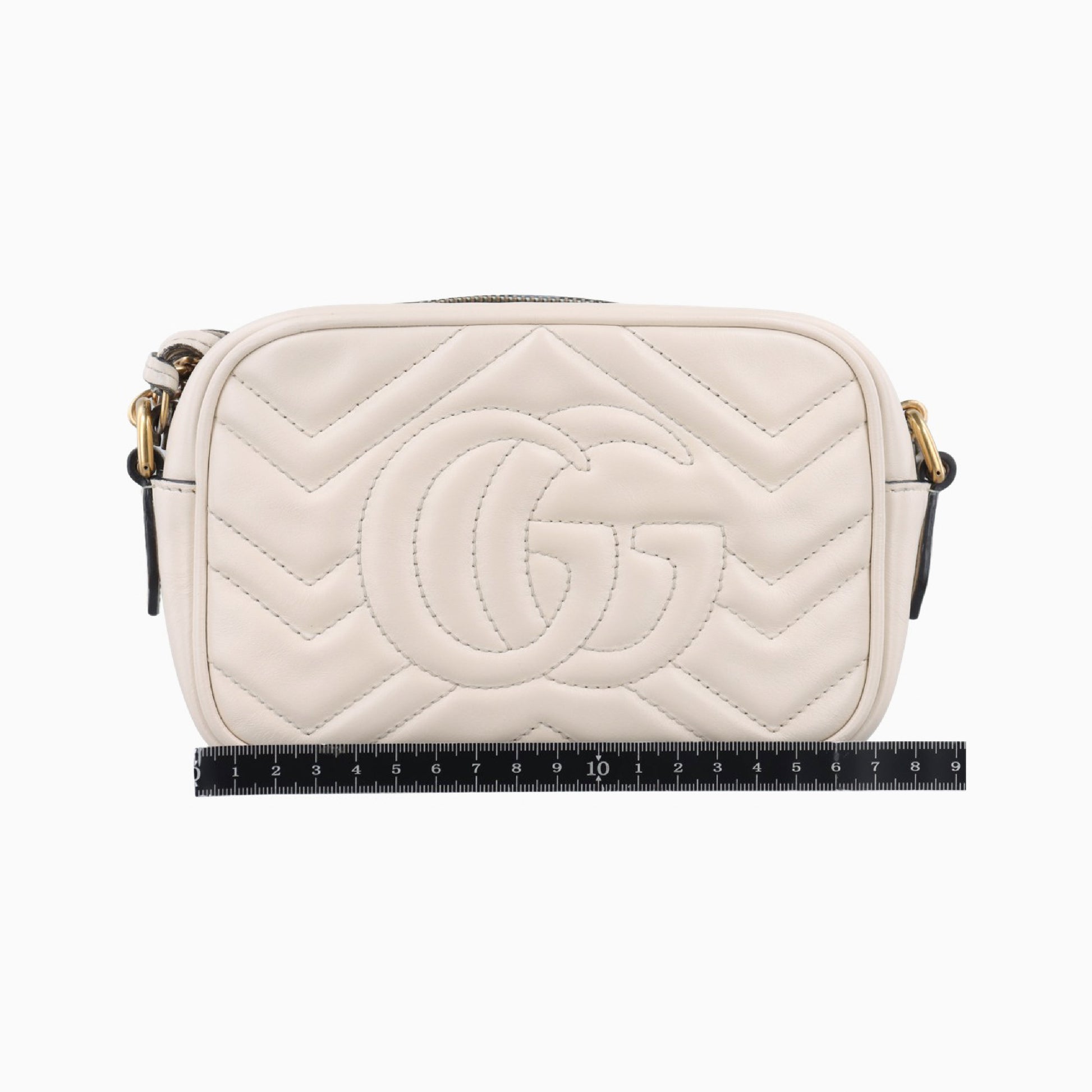 GUCCI GG Marmont White Leather Shoulder Bag 448065B024143692