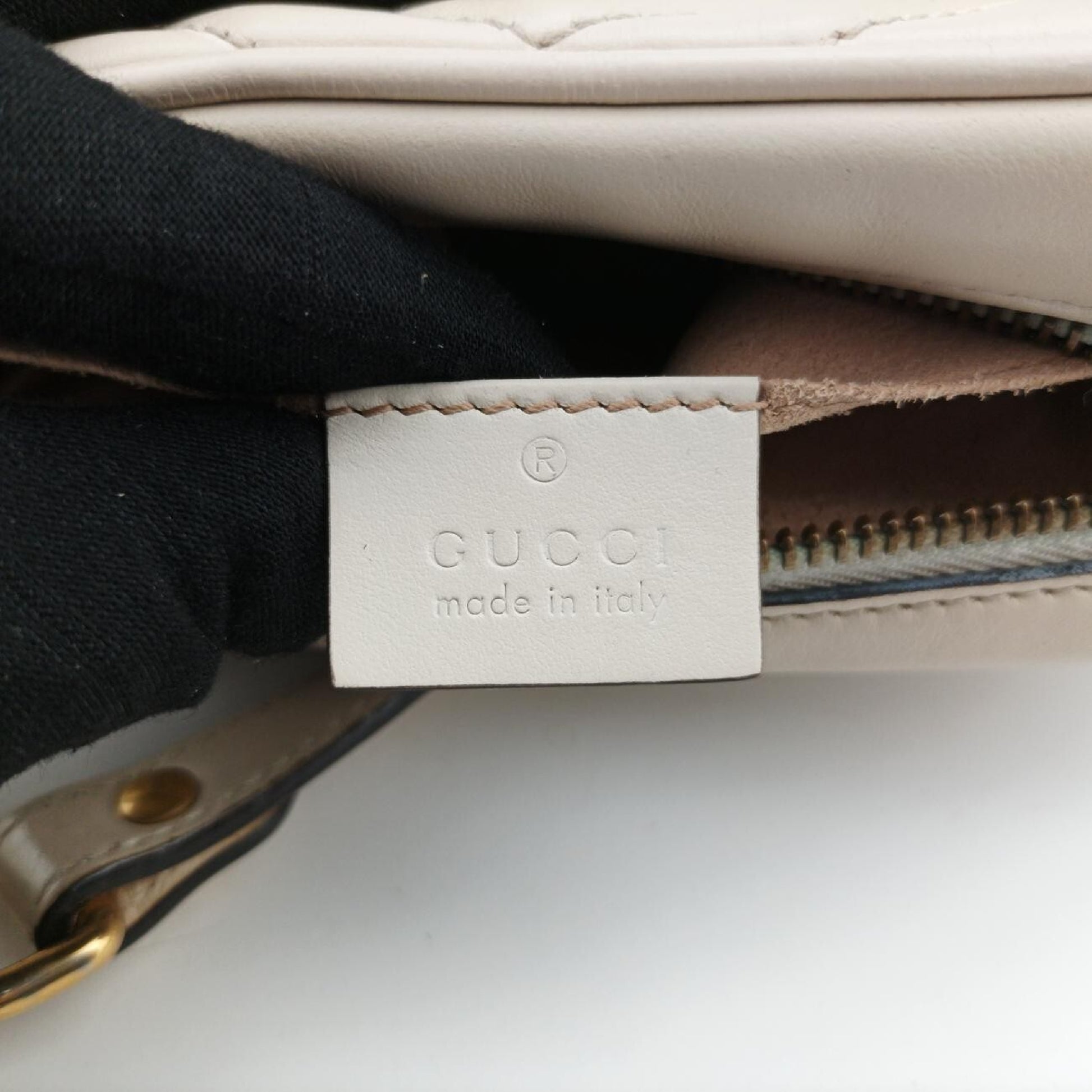 GUCCI GG Marmont White Leather Shoulder Bag 448065B024143692