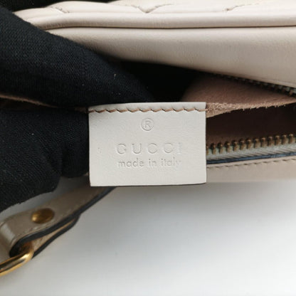 GUCCI GG Marmont White Leather Shoulder Bag 448065B024143692