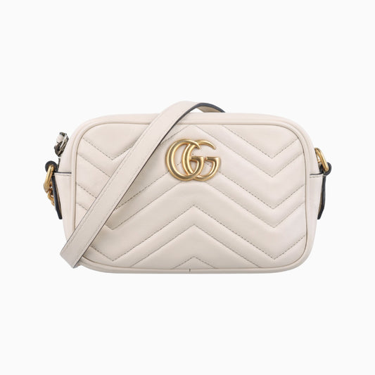 GUCCI GG Marmont White Leather Shoulder Bag 448065B024143692