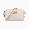 GUCCI GG Marmont White Leather Shoulder Bag 448065B024143692