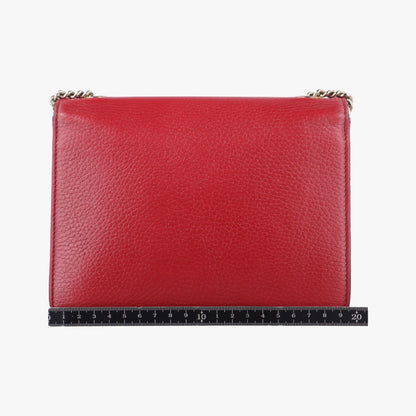 GUCCI Interlocking G Red Leather Shoulder Bag 510304I028135743