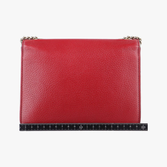 GUCCI Interlocking G Red Leather Shoulder Bag 510304I028135743