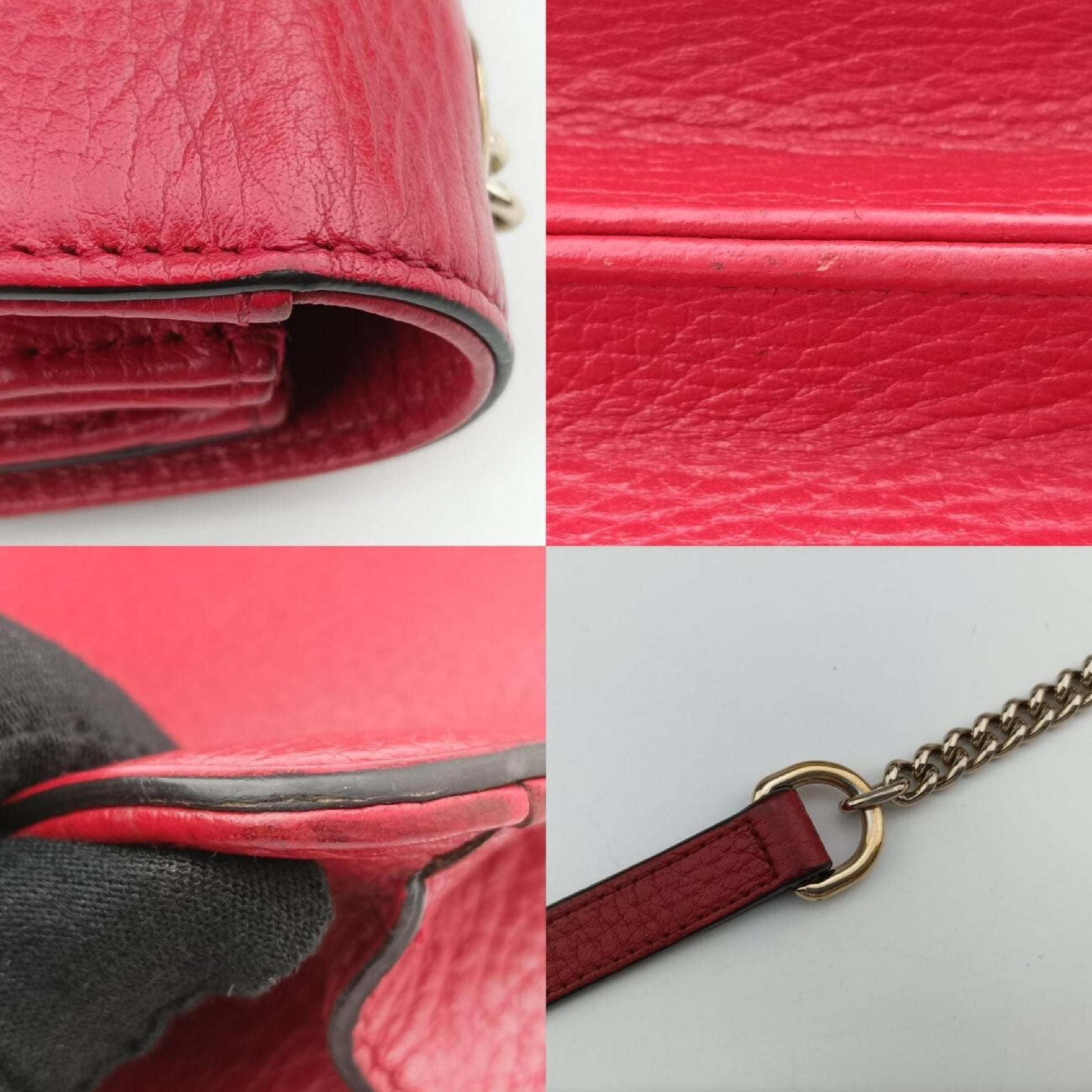 GUCCI Interlocking G Red Leather Shoulder Bag 510304I028135743