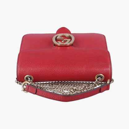 GUCCI Interlocking G Red Leather Shoulder Bag 510304I028135743