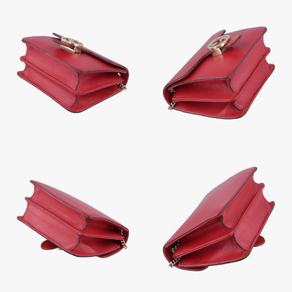 GUCCI Interlocking G Red Leather Shoulder Bag 510304I028135743