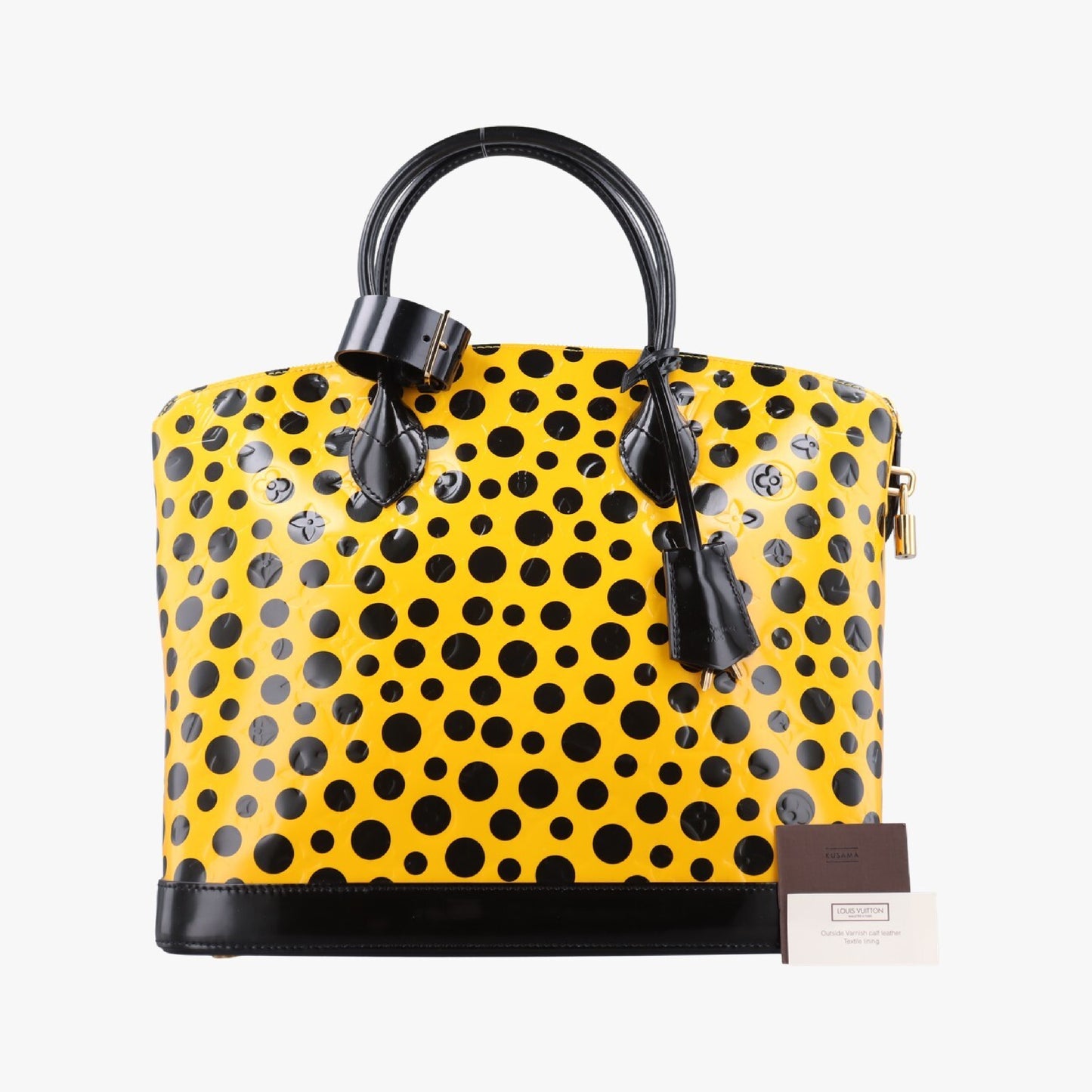 LOUIS VUITTON Dot Infinity Lockit MM Yayoi Kusama Jaune x Black Vernis M91398FL2122 Handbag