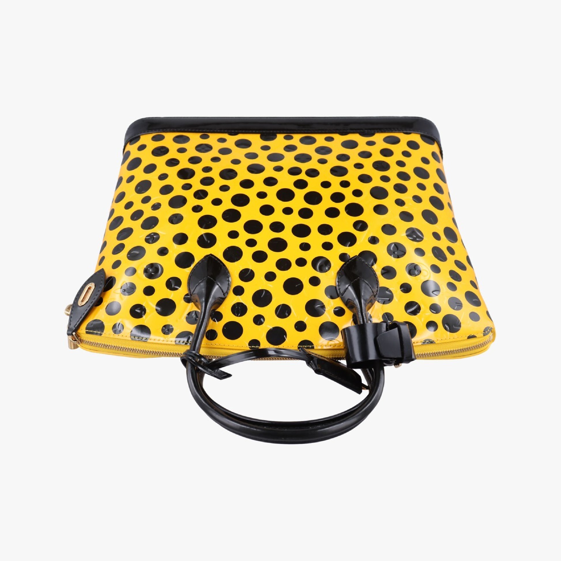 LOUIS VUITTON Dot Infinity Lockit MM Yayoi Kusama Jaune x Black Vernis M91398FL2122 Handbag