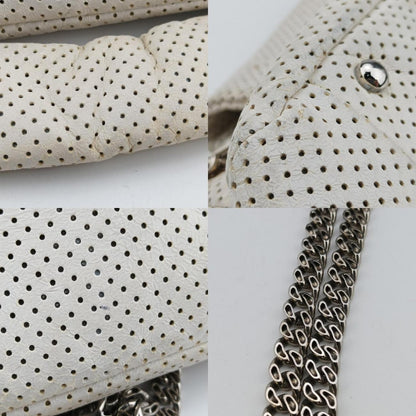 CHANEL 2.55 Perforated White Lambskin Shoulder Bag A3756112074055