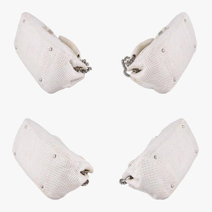 CHANEL 2.55 Perforated White Lambskin Shoulder Bag A3756112074055