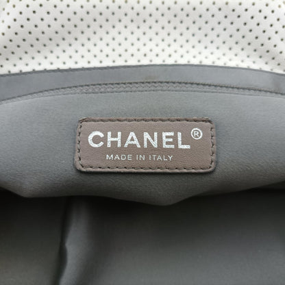 CHANEL 2.55 Perforated White Lambskin Shoulder Bag A3756112074055