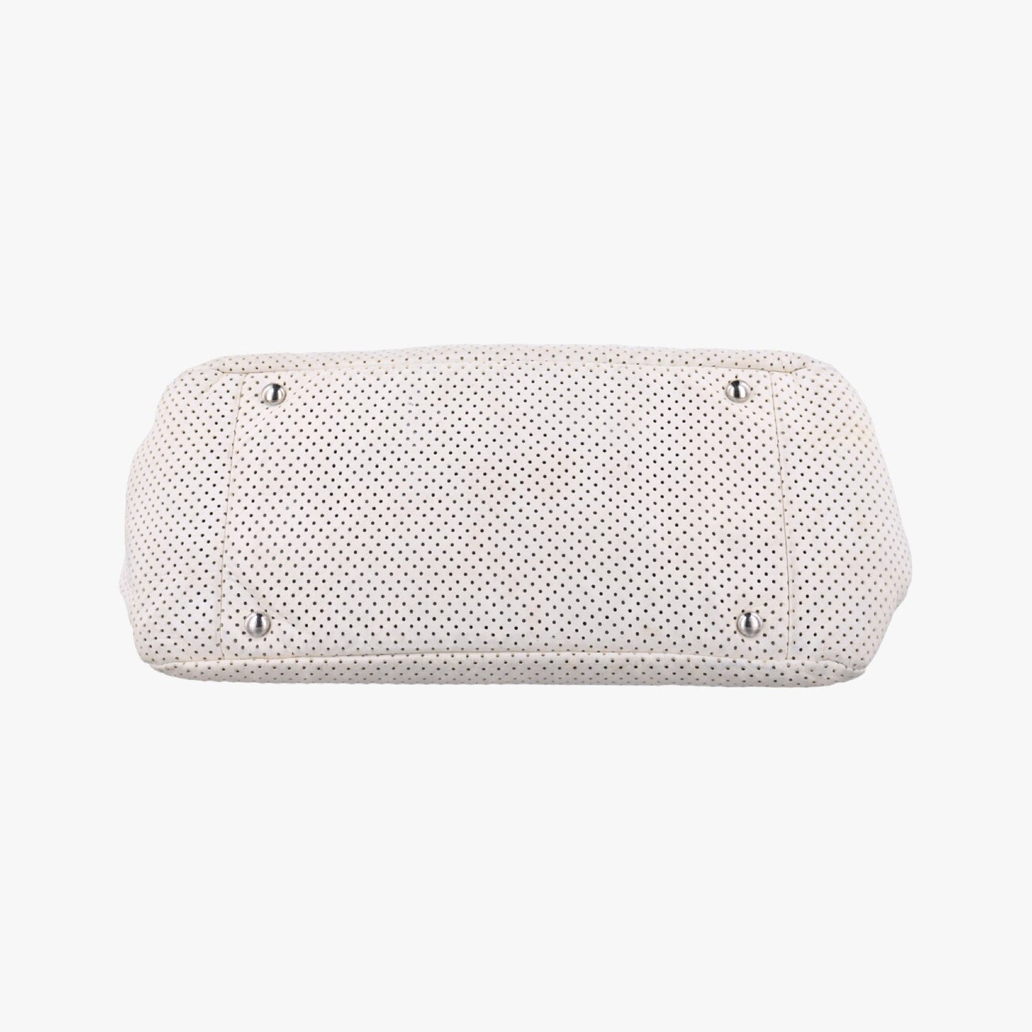 CHANEL 2.55 Perforated White Lambskin Shoulder Bag A3756112074055