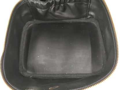 CHANEL Bicolor Coco Mark Lambskin Leather Vanity Bag in Black with Gold Hardware