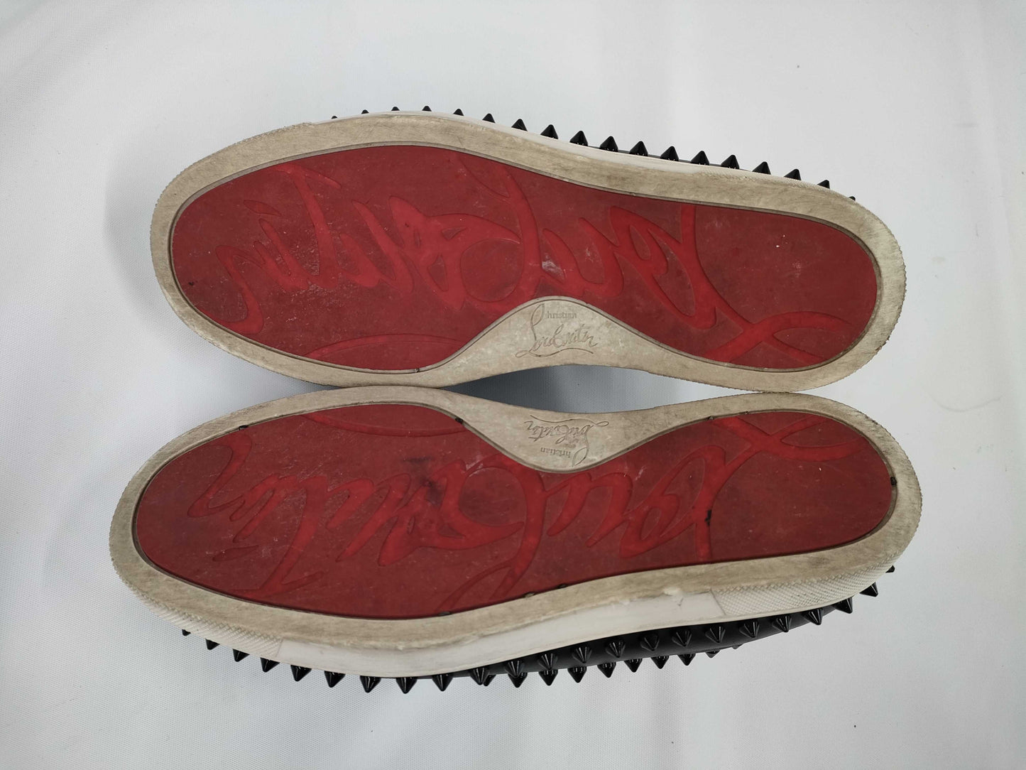 Christian Louboutin Studded Black Leather Sneakers, Size 36