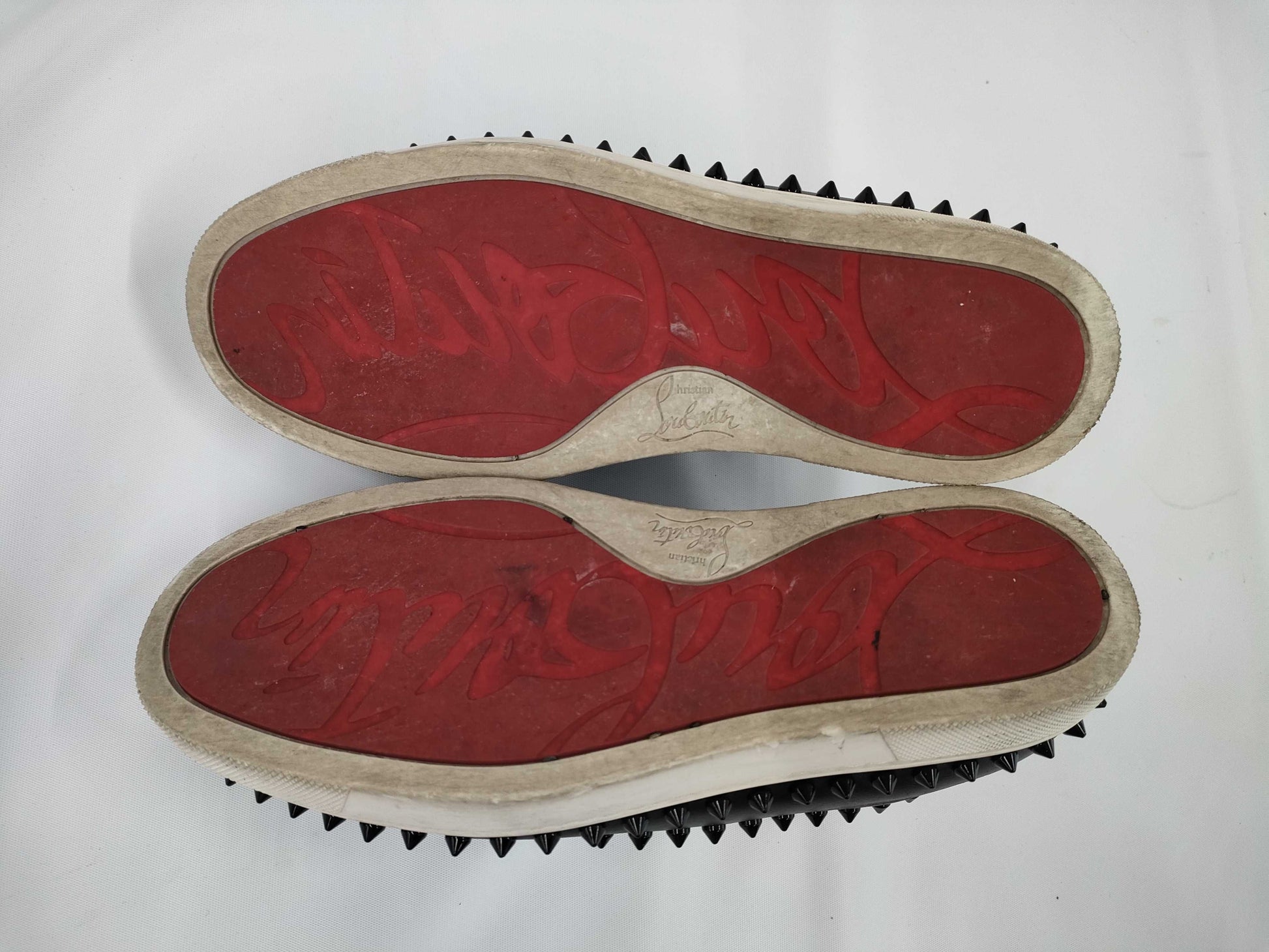 Christian Louboutin Studded Black Leather Sneakers, Size 36