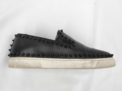 Christian Louboutin Studded Black Leather Sneakers, Size 36
