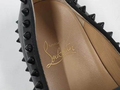 Christian Louboutin Studded Black Leather Sneakers, Size 36