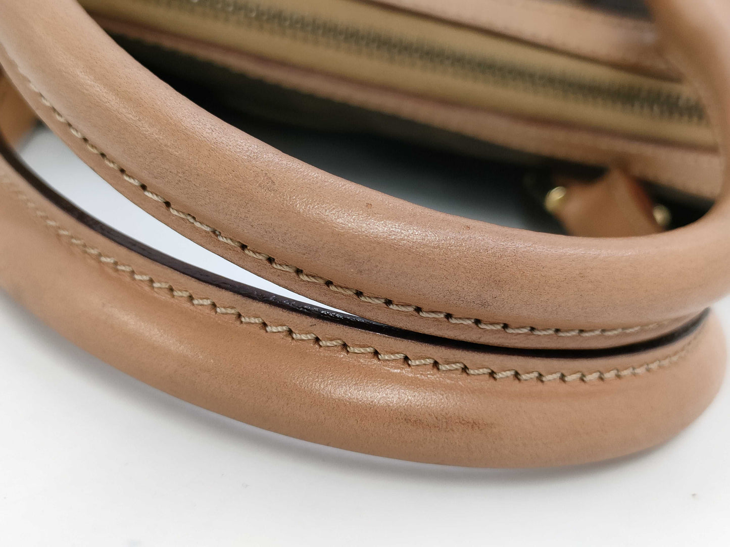 CELINE Macadam Brown Leather and PVC Handbag