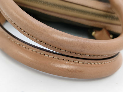 CELINE Macadam Brown Leather and PVC Handbag