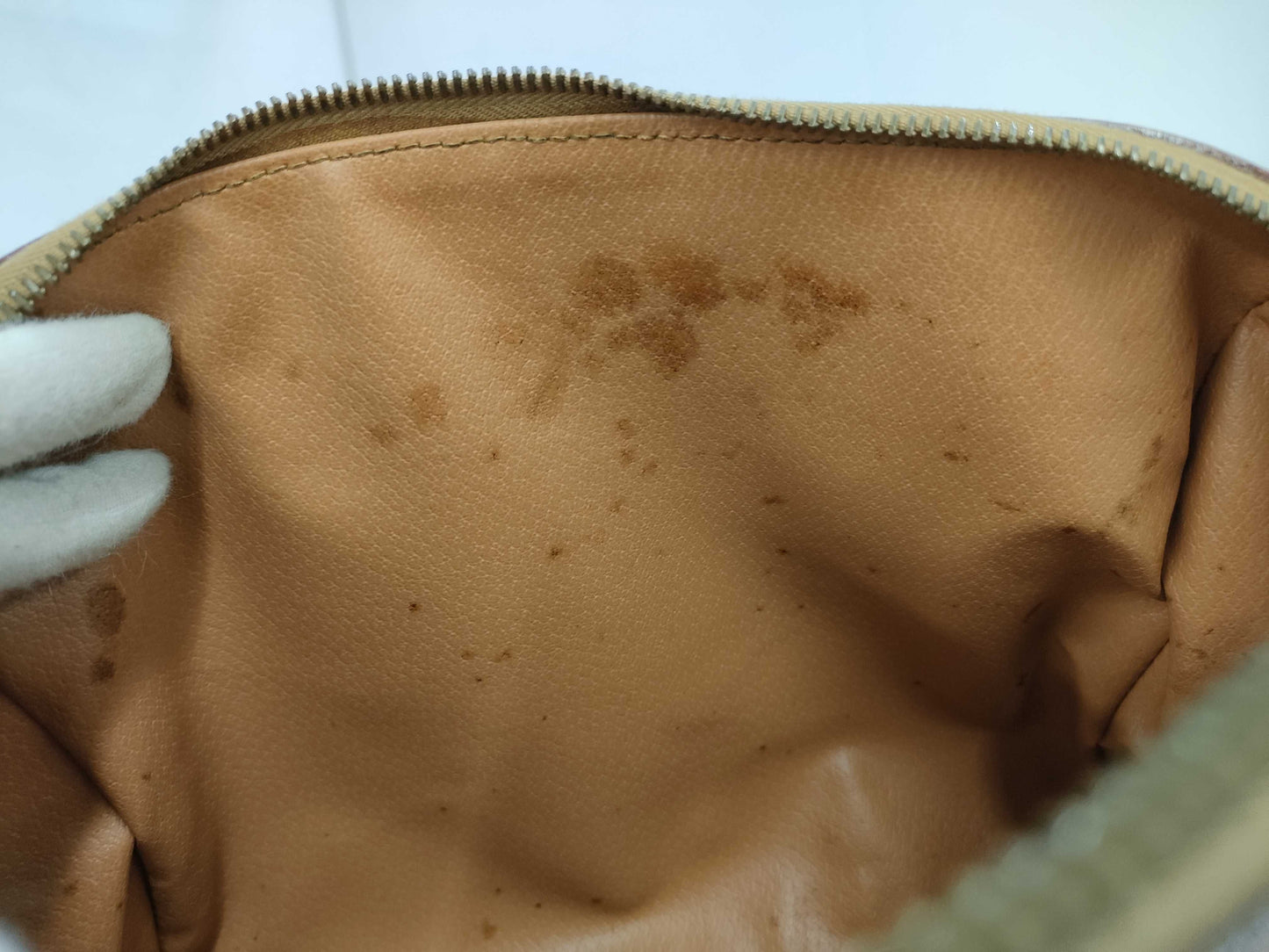CELINE Macadam Brown Leather and PVC Handbag