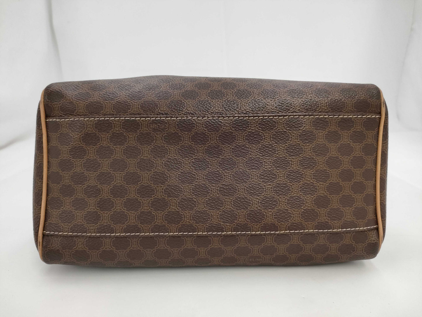 CELINE Macadam Brown Leather and PVC Handbag