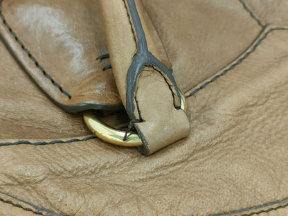PRADA PRADA logo gold hardware leather brown handbag 2-way shoulder bag tote bag