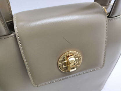 BVLGARI Bulgari Leather 2-Way Handbag Shoulder Bag Turnlock Handbag