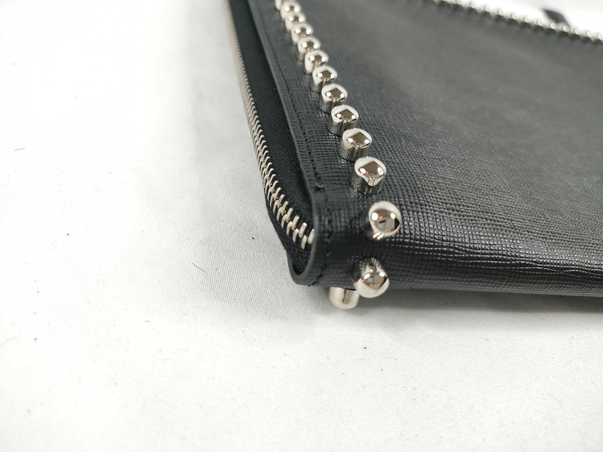 FENDI Carlito Clutch Bag Leather Studs Black 8M0370 Clutch Bag