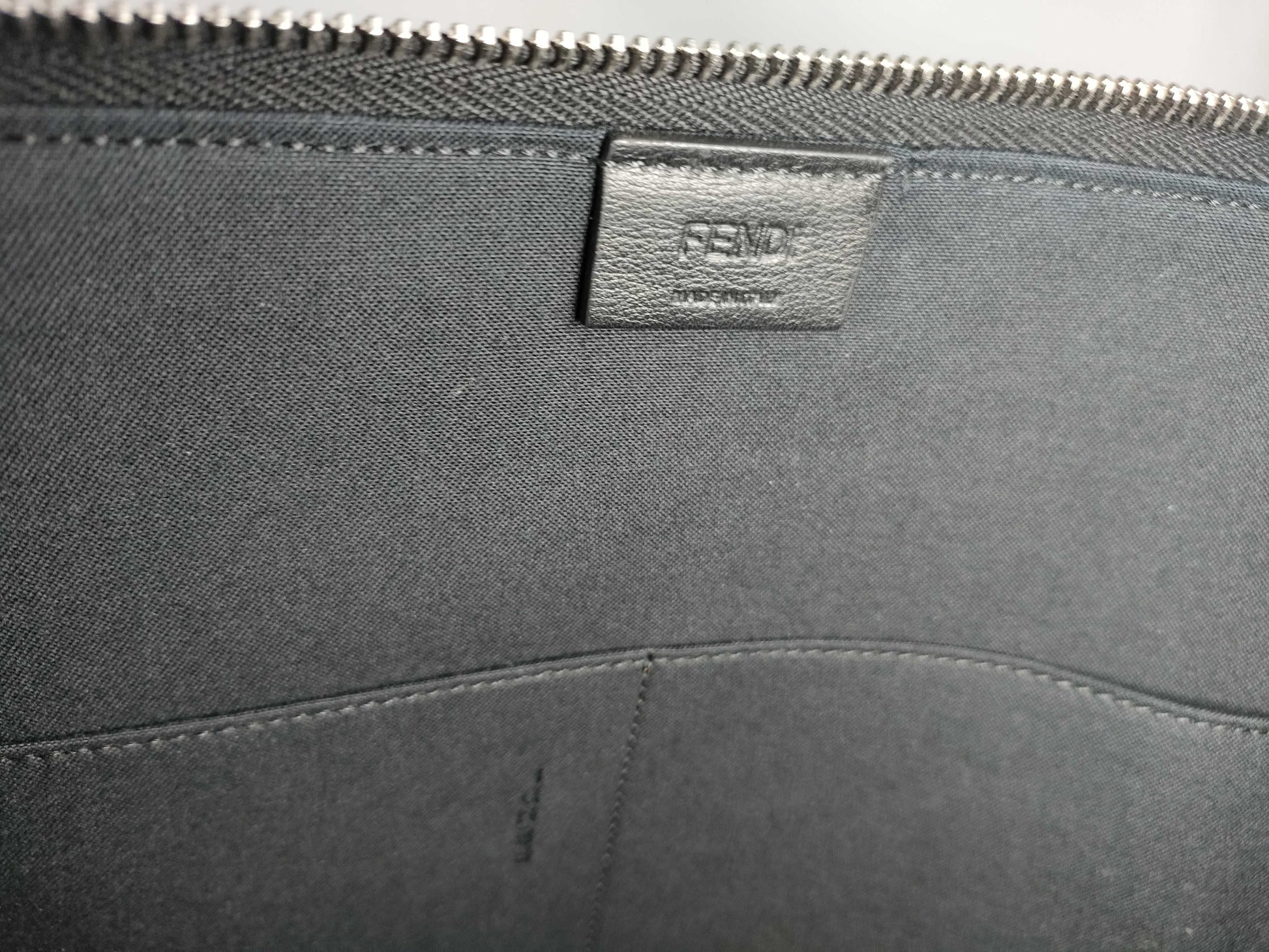 FENDI Carlito Clutch Bag Leather Studs Black 8M0370 Clutch Bag