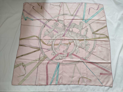 HERMES Carré 90 ATTRAPE TES REVES Catch Your Dream Pink Silk Other Accessories