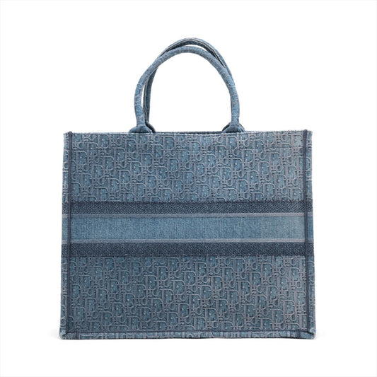 Dior Oblique Book Tote Canvas Tote Bag Blue Tote Bag