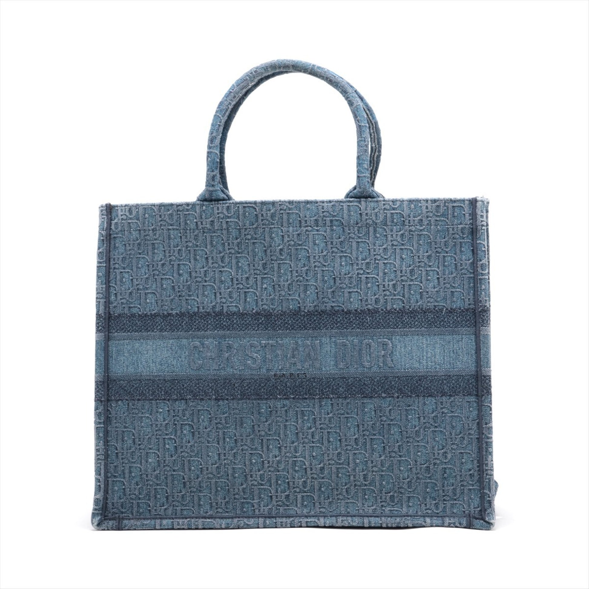 Dior Oblique Book Tote Canvas Tote Bag Blue Tote Bag