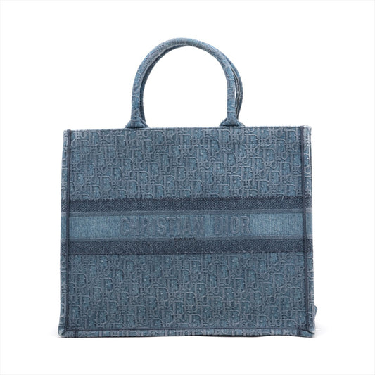 Dior Oblique Book Tote Canvas Tote Bag Blue Tote Bag