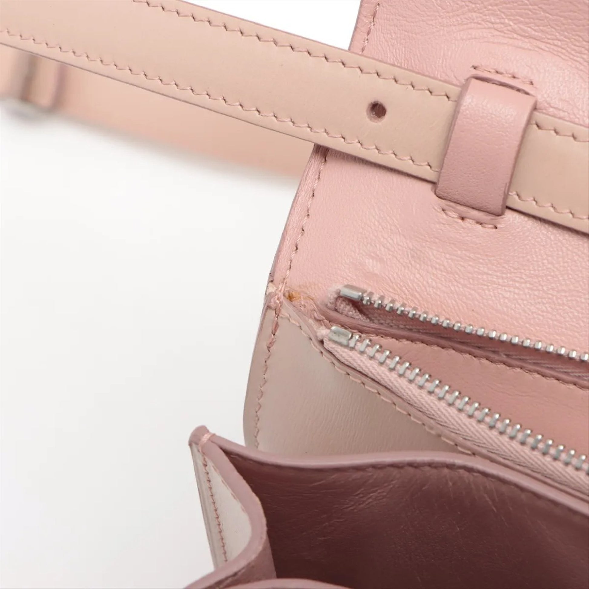 CELINE Classic Box Leather and Harako Shoulder Bag Pink