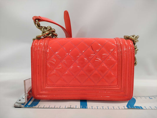 CHANEL Enamel Chanel Boy Chanel Patent Shoulder Bag