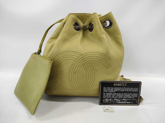 CHANEL Lambskin Drawstring Shoulder Bag