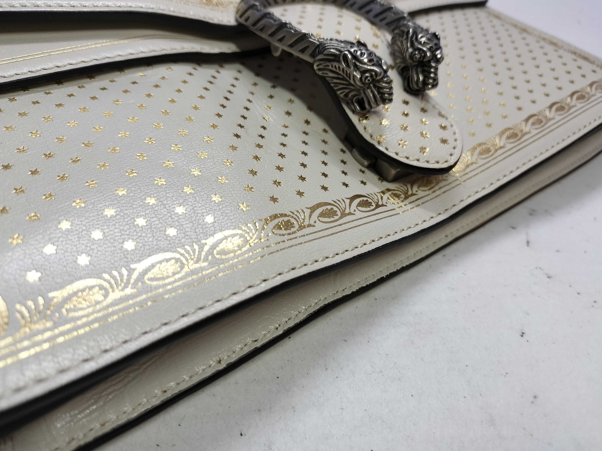 GUCCI GUCCI Sega Collaboration Dionysus Star White x Gold Leather Shoulder Bag 400235 B024723870