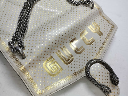 GUCCI GUCCI Sega Collaboration Dionysus Star White x Gold Leather Shoulder Bag 400235 B024723870