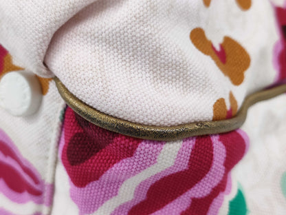 CHANEL CHANEL Canvas Leather Flower Motif Bag Tote Bag
