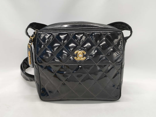 CHANEL CHANEL Coco Mark CC Patent Leather Shoulder Bag