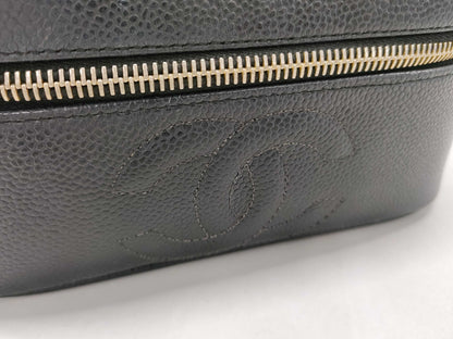 CHANEL Caviar Skin CC Coco Mark Vanity Bag