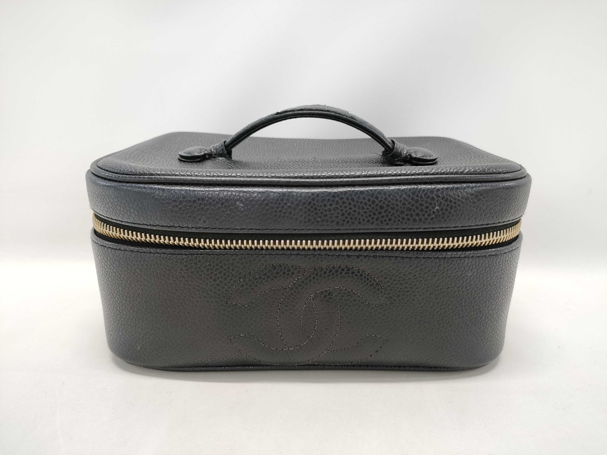 CHANEL Caviar Skin CC Coco Mark Vanity Bag