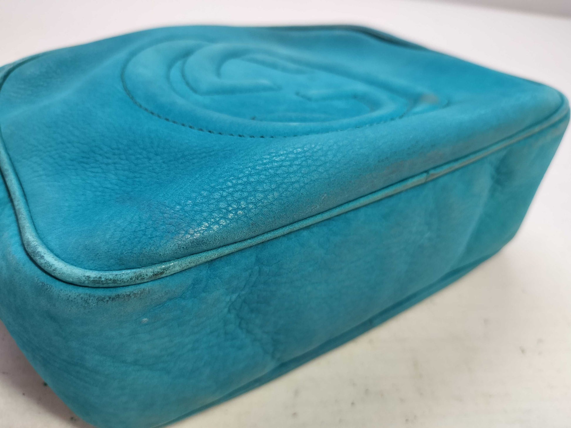 GUCCI Soho Blue Suede Shoulder Bag 308364 G017142490