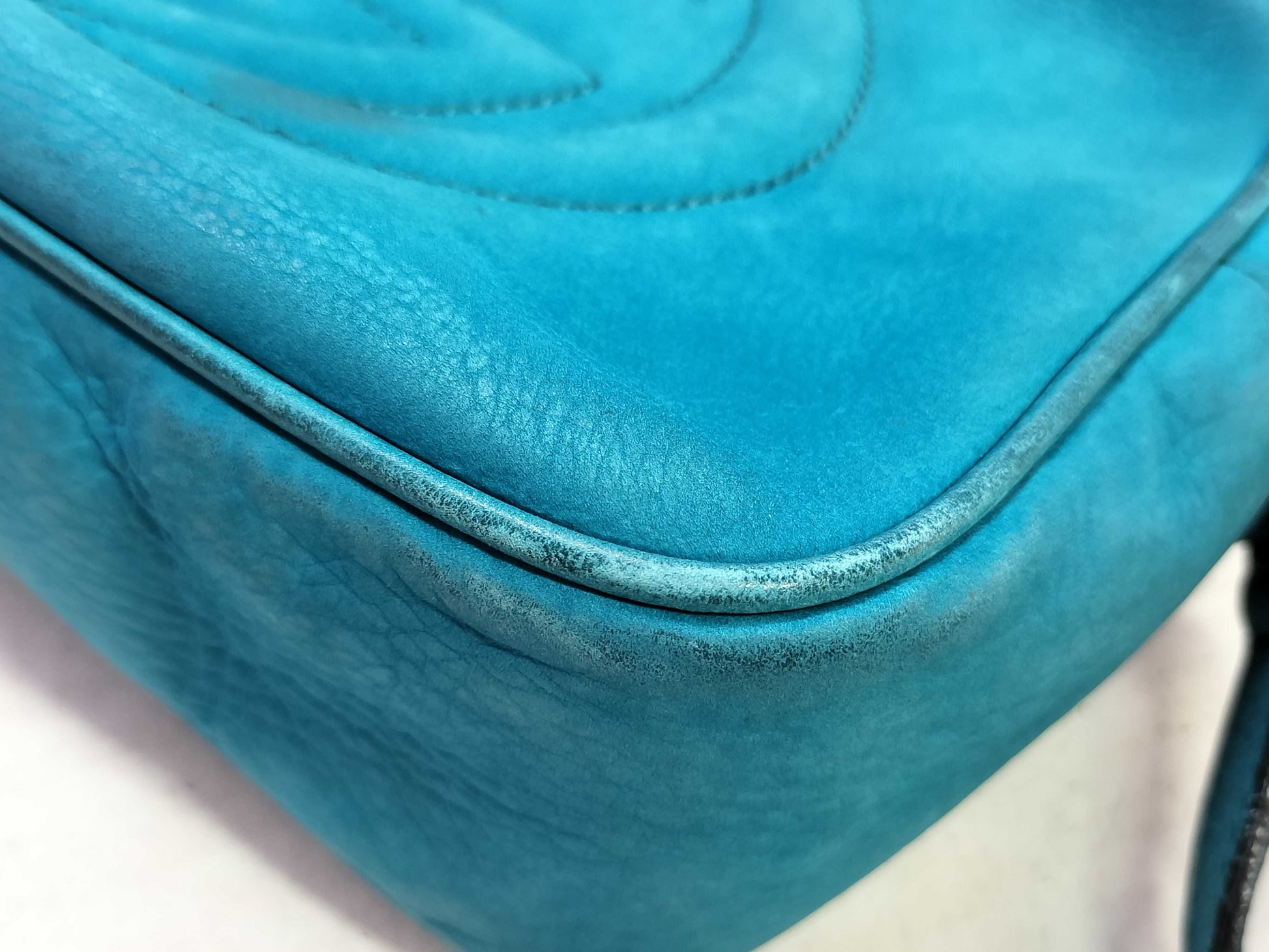 GUCCI Soho Blue Suede Shoulder Bag 308364 G017142490