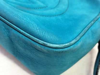 GUCCI Soho Blue Suede Shoulder Bag 308364 G017142490
